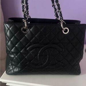 Chanel Black Quilted Leather Tote